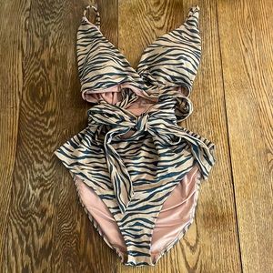 Aerie One Piece Wrap Around Tie Swim Suit - Long